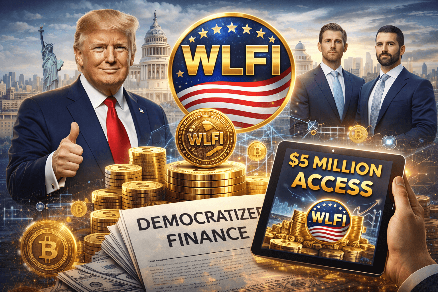 Trump-Backed Crypto Platform WLFI Sells $5M “Access” While Promoting Democratized Finance